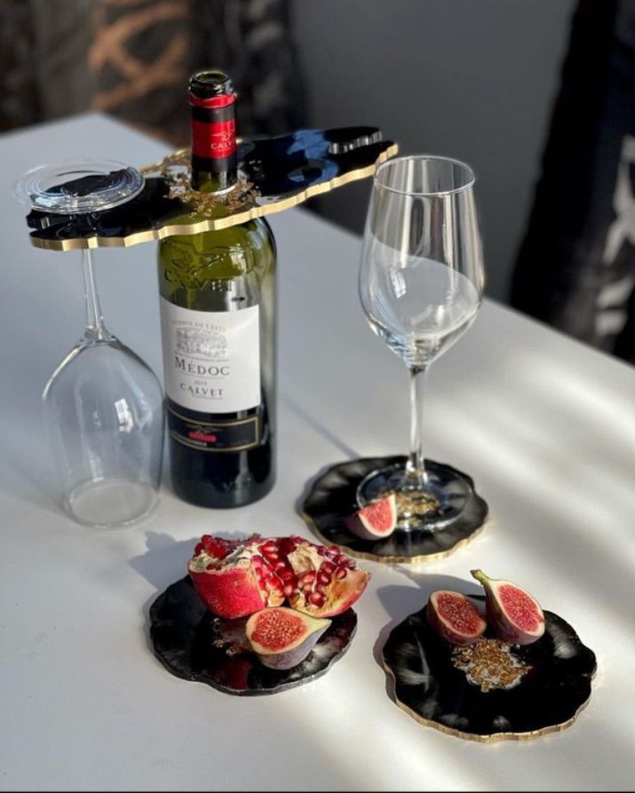 Porte-Bouteille & Sous-Verres en Résine